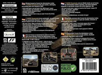 F1 Racing Championship (USA) (Beta) box cover back